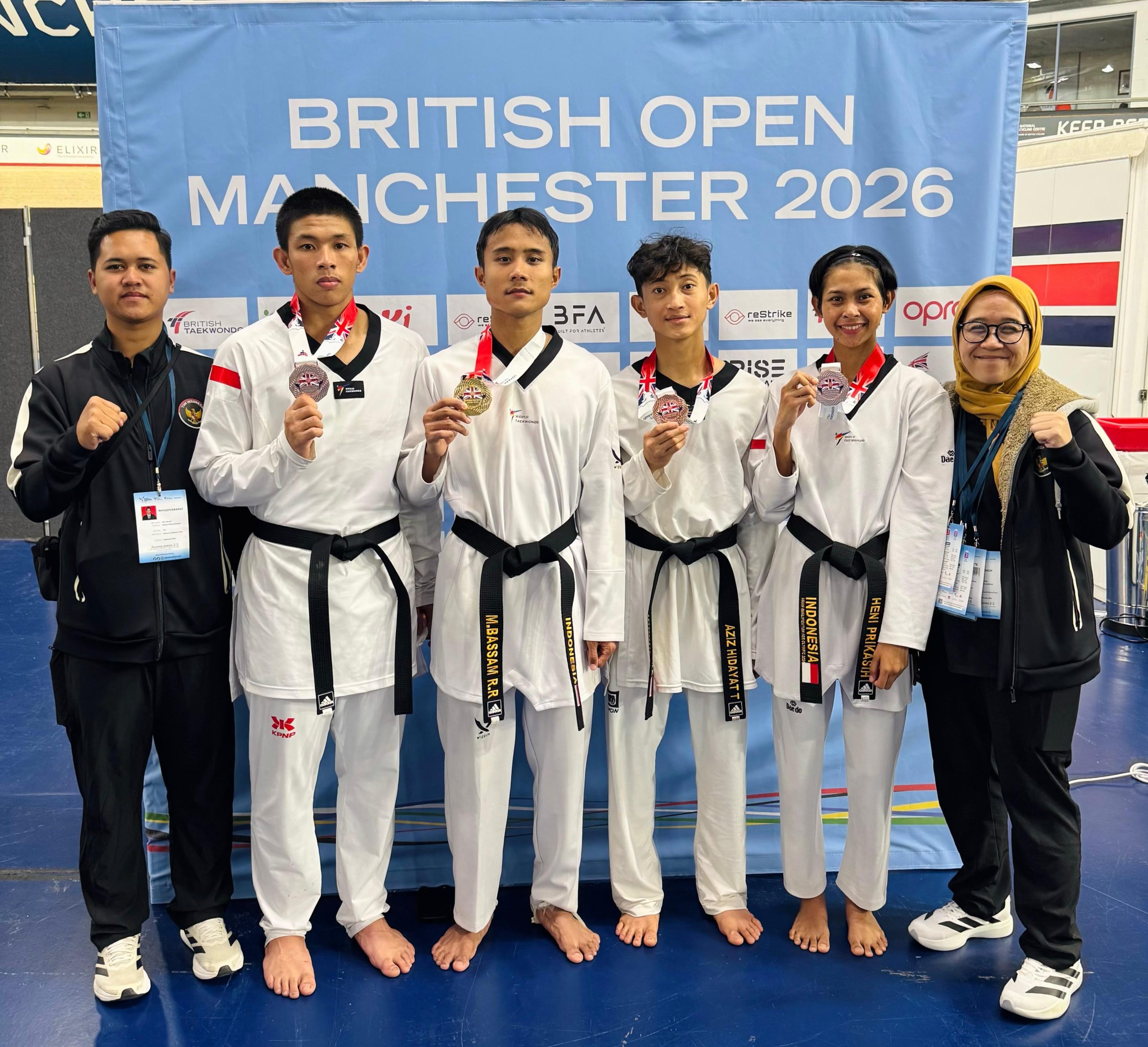 Tim Pelatnas Taekwondo Indonesia Sabet 4 Medali di British Taekwondo International Open 2026 Manchester, Inggris      