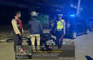 Razia Stasioner Polsek Bekasi Barat Cegah Aksi Kejahatan Jalanan dan Tawuran