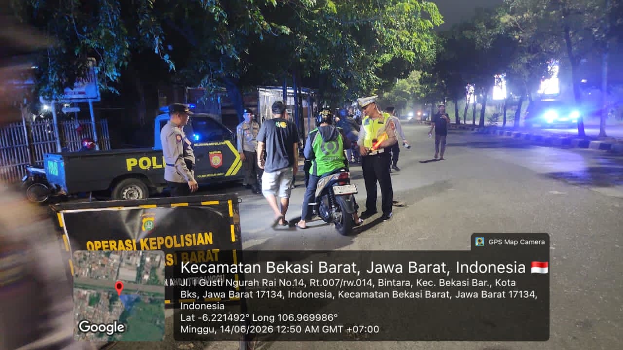Jaga Jakarta On The Spot: Kapolsek Bekasi Barat Pimpin Patroli Gabungan dan Razia Stasioner