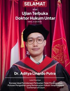 Aditya Linardo: Konsep Ideal Pemidanaan Ketidakpatuhan Putusan Pengadilan Dalam Sidang Doktor